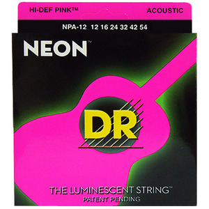 DR통기타줄스트링 어쿠스틱네온기타줄스트링 Neon Hi-Def pink,NPA-12 