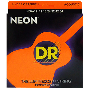 DR통기타줄스트링 어쿠스틱네온기타줄스트링 Neon Hi-Def orange NOA12   