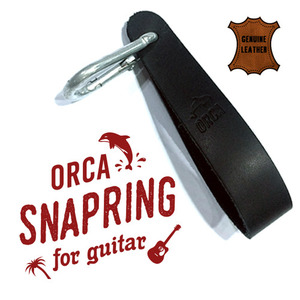 ORCA 어쿠스틱/클래식 기타 스트랩 고정용 가죽 스냅링(블랙)